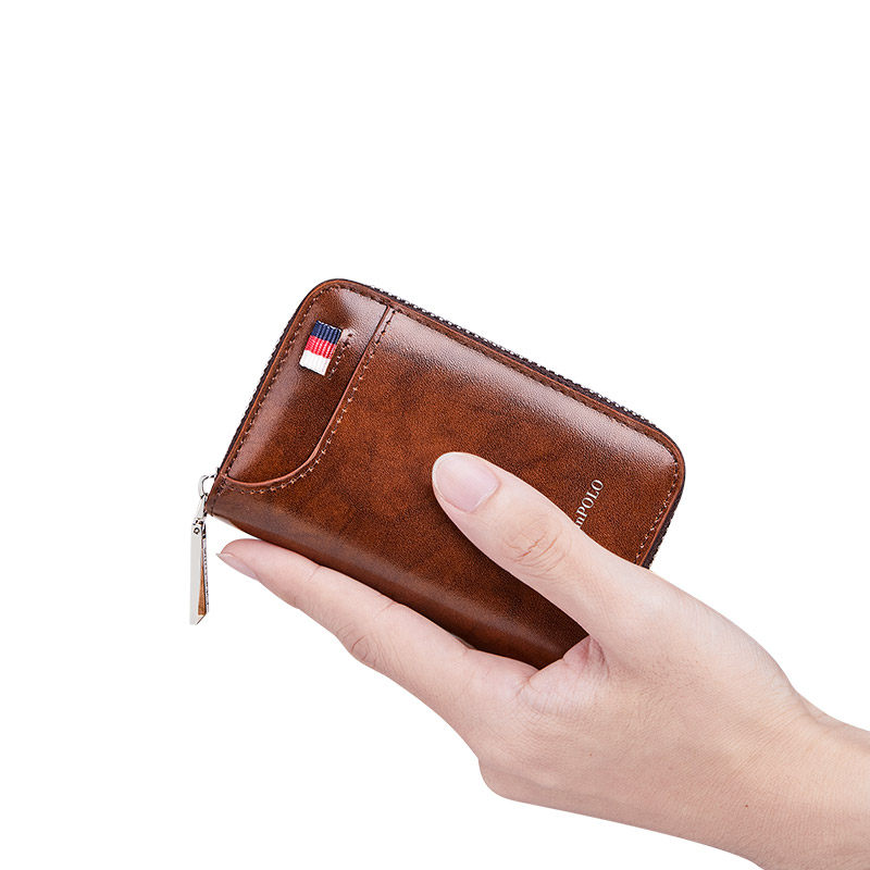 英皇保罗小卡包男士真皮防盗卡片套 williampolo卡包