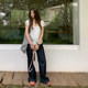 ບ່ອນທີ່ຕົ້ນໄມ້ສີສົ້ມ Retro Denim Bell Bottoms Summer ຂອງແມ່ຍິງ