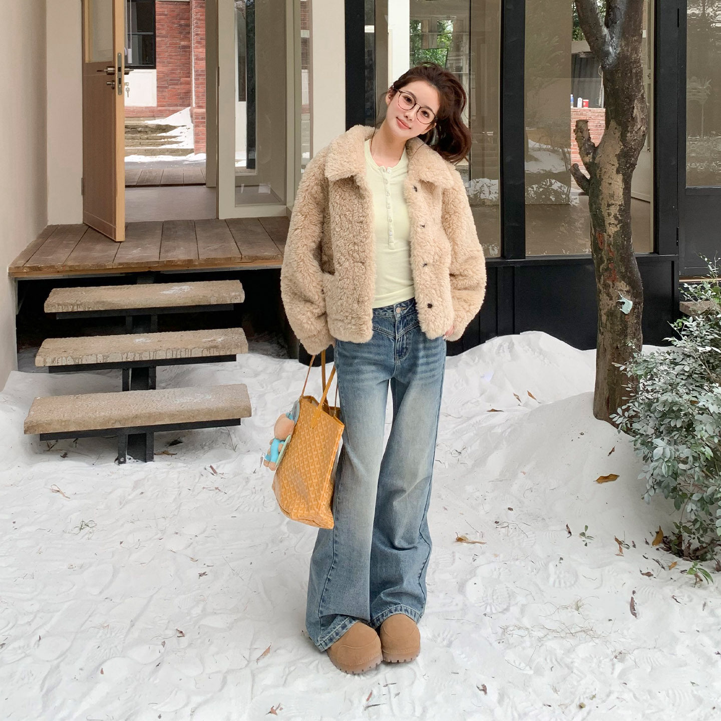 橘子树在哪儿复古加绒微喇牛仔裤女冬季设计感不贴腿显瘦马蹄裤子,淘宝优惠券,粉丝福利购,淘宝优惠卷