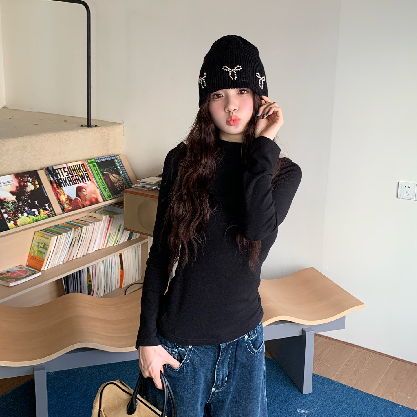 橘子树在哪儿韩系半高领磨毛长袖t恤女秋收腰显瘦正肩内搭打底衫,淘宝优惠券,粉丝福利购,淘宝优惠卷