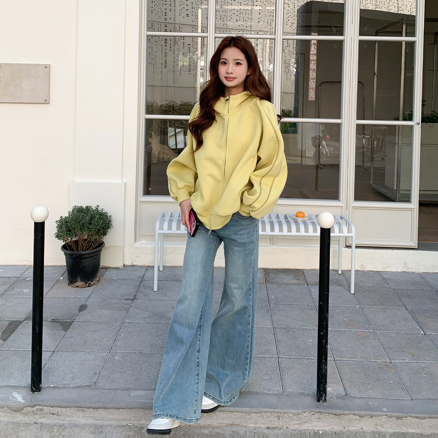 橘子树在哪儿复古浅蓝色微喇牛仔裤冬季女款宽松直筒不贴腿喇叭裤,淘宝优惠券,粉丝福利购,淘宝优惠卷