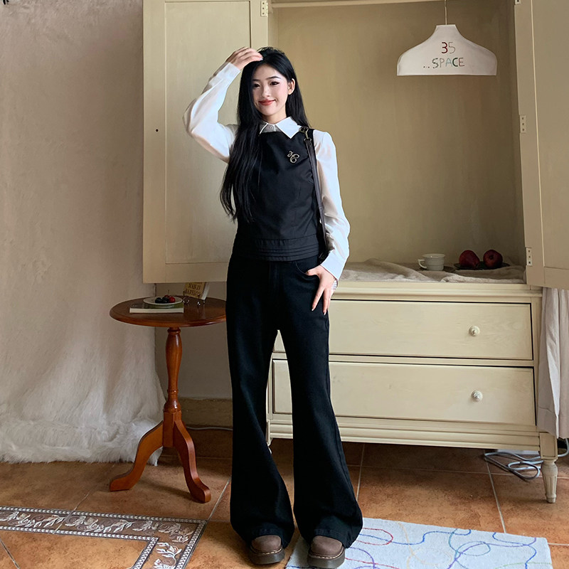 橘子树在哪儿黑色高腰喇叭牛仔裤女春季辣妹修身显瘦百搭拖地长裤,淘宝优惠券,粉丝福利购,淘宝优惠卷