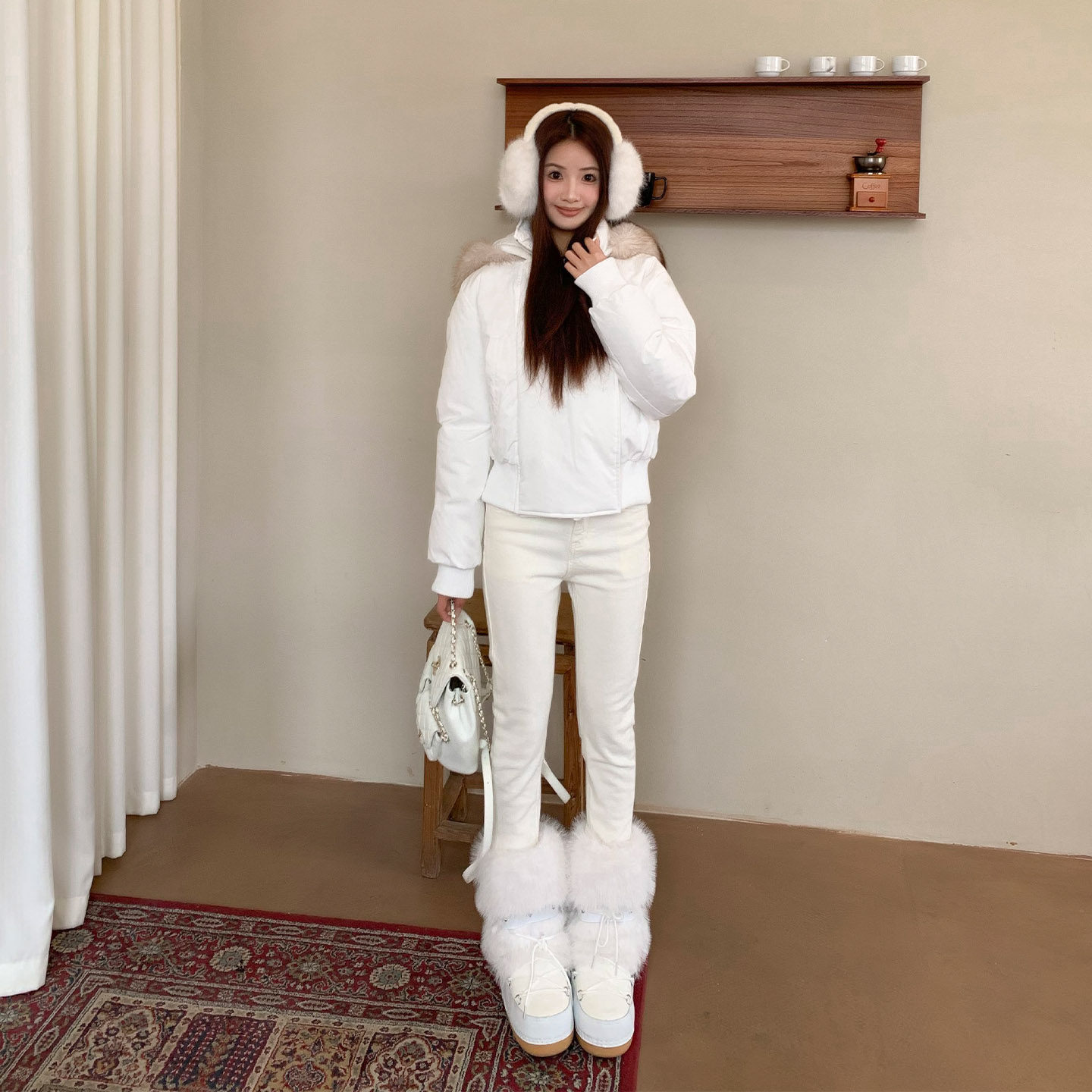 橘子树在哪儿白色加绒牛仔裤女款冬修身显瘦九分裤弹力高腰小脚裤,淘宝优惠券,粉丝福利购,淘宝优惠卷