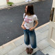 ບ່ອນທີ່ຕົ້ນໄມ້ສີສົ້ມ Retro Denim Cropped Pants ຂອງແມ່ຍິງ Summer