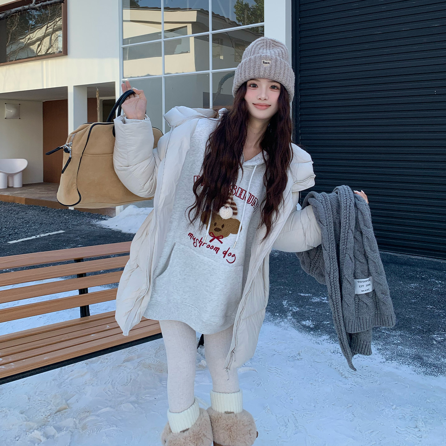 橘子树在哪儿连帽中长款羽绒服女冬季加厚保暖宽松百搭双拉链外套,淘宝优惠券,粉丝福利购,淘宝优惠卷