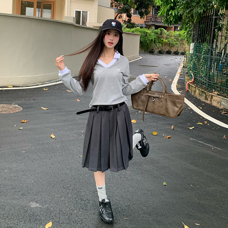 橘子树在哪儿黑色五分半身裙女秋季学院风百搭显瘦气质a字百褶裙,淘宝优惠券,粉丝福利购,淘宝优惠卷