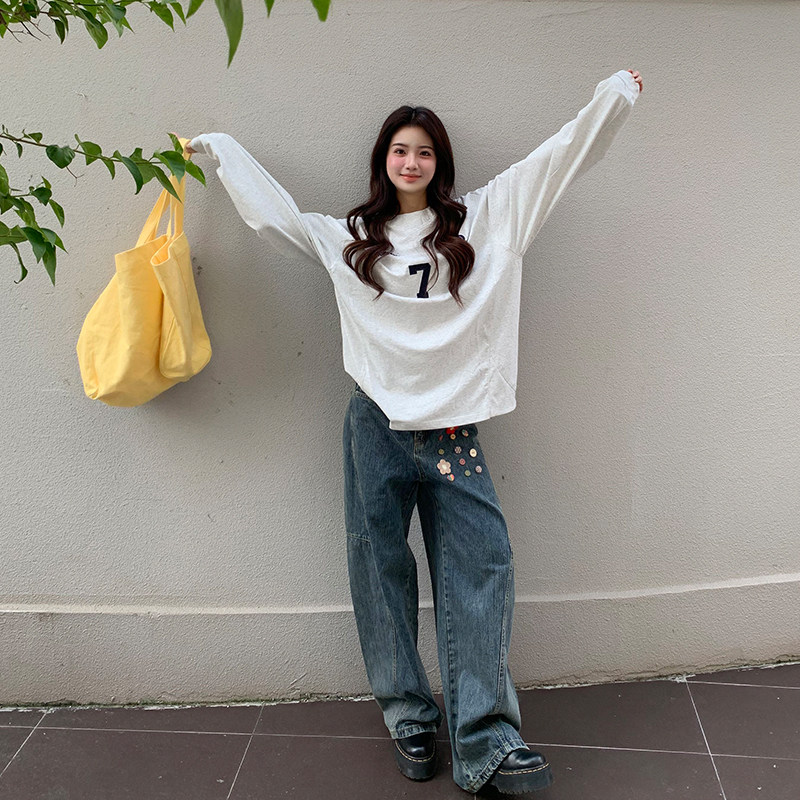 橘子树在哪儿美式复古水洗牛仔裤女夏松弛感街头宽松显瘦弯刀裤子,淘宝优惠券,粉丝福利购,淘宝优惠卷