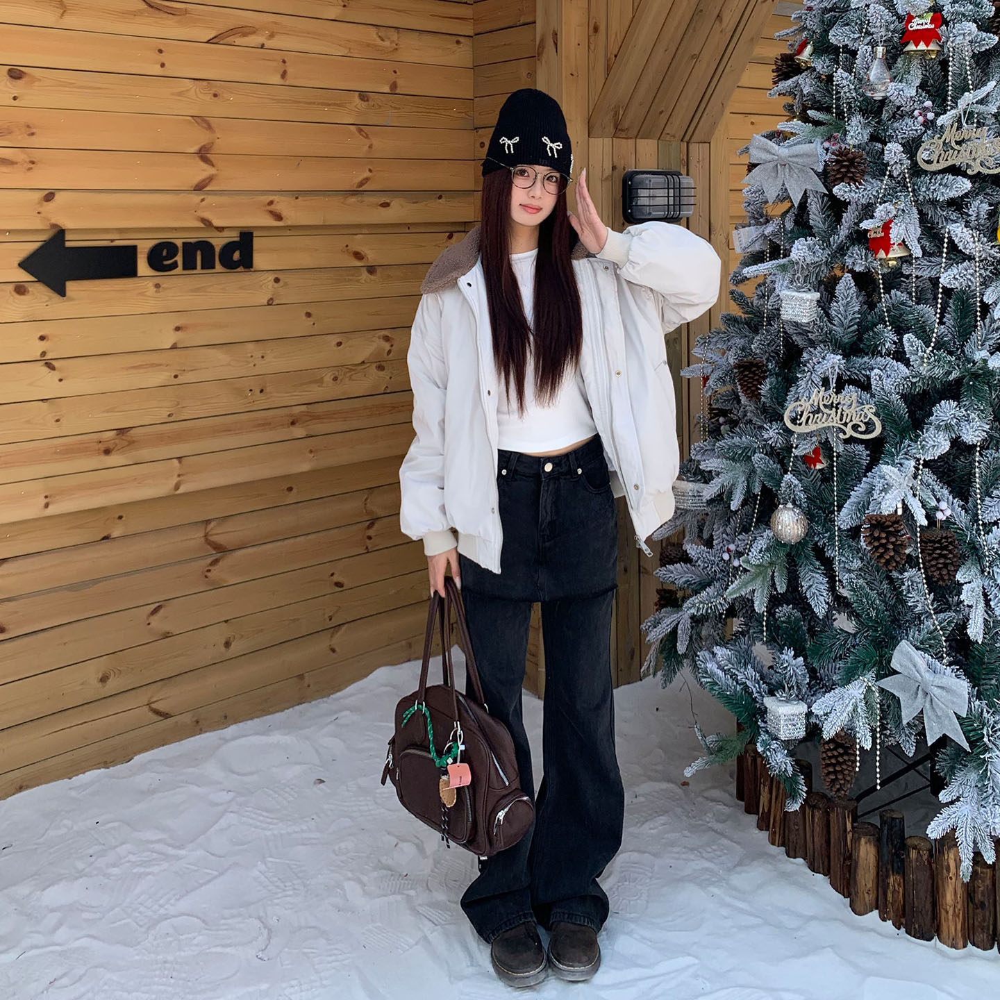 橘子树在哪儿美式假两件牛仔裤女冬季设计感直筒休闲显瘦拖地裤子,淘宝优惠券,粉丝福利购,淘宝优惠卷