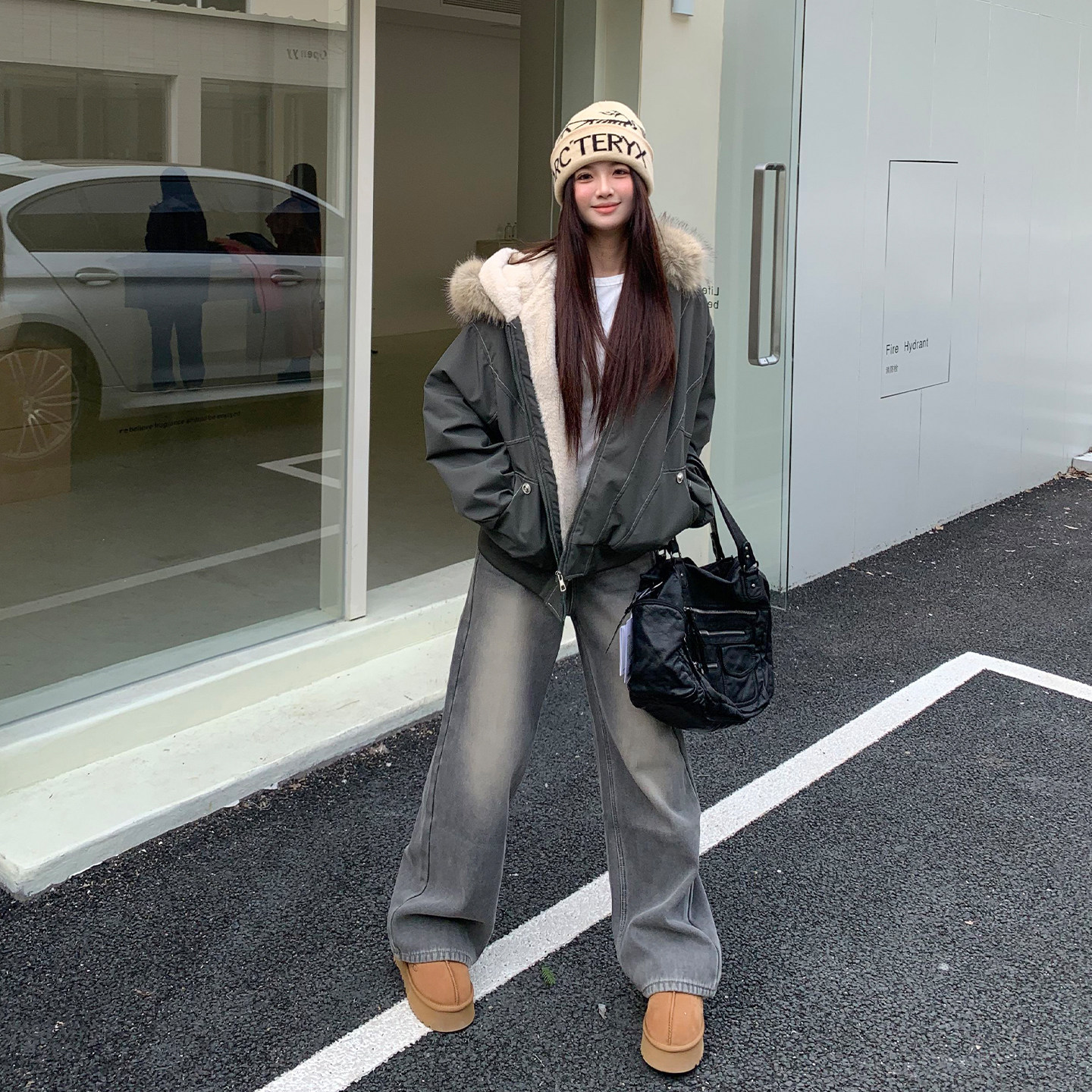 橘子树在哪儿复古做旧加绒牛仔裤女冬季遮肉宽松阔腿直筒显瘦裤子,淘宝优惠券,粉丝福利购,淘宝优惠卷