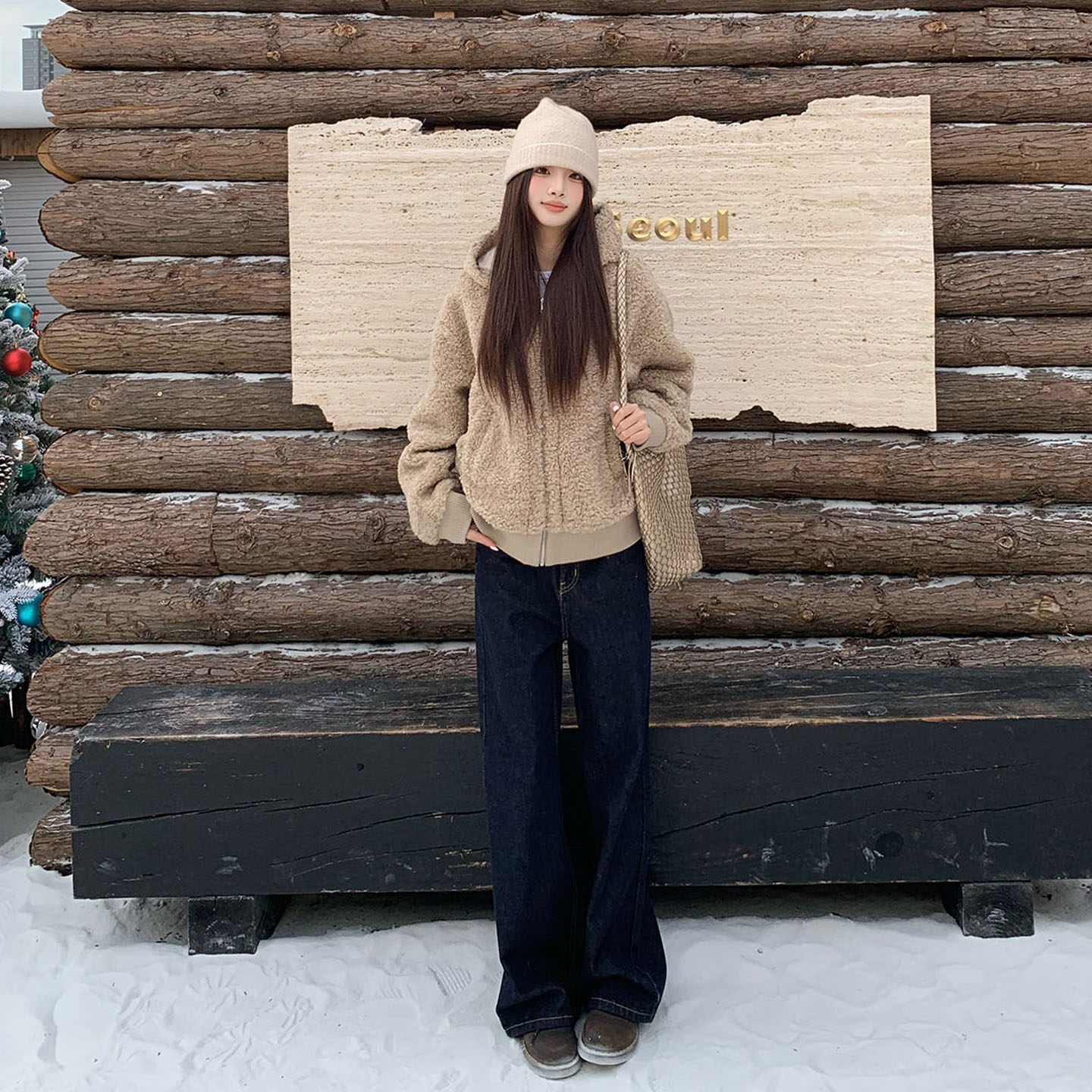 【限时价】橘子树在哪儿美式复古原色牛仔裤女冬直筒显瘦拖地裤子,淘宝优惠券,粉丝福利购,淘宝优惠卷