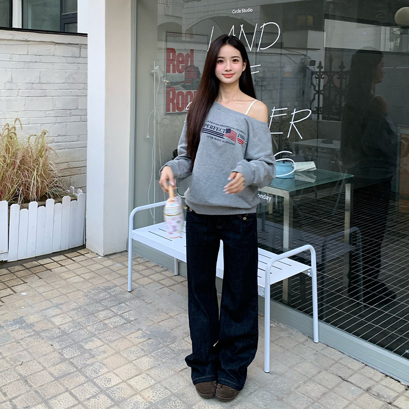 橘子树在哪儿美式复古微喇牛仔裤女秋季松弛感直筒显瘦休闲拖地裤,淘宝优惠券,粉丝福利购,淘宝优惠卷