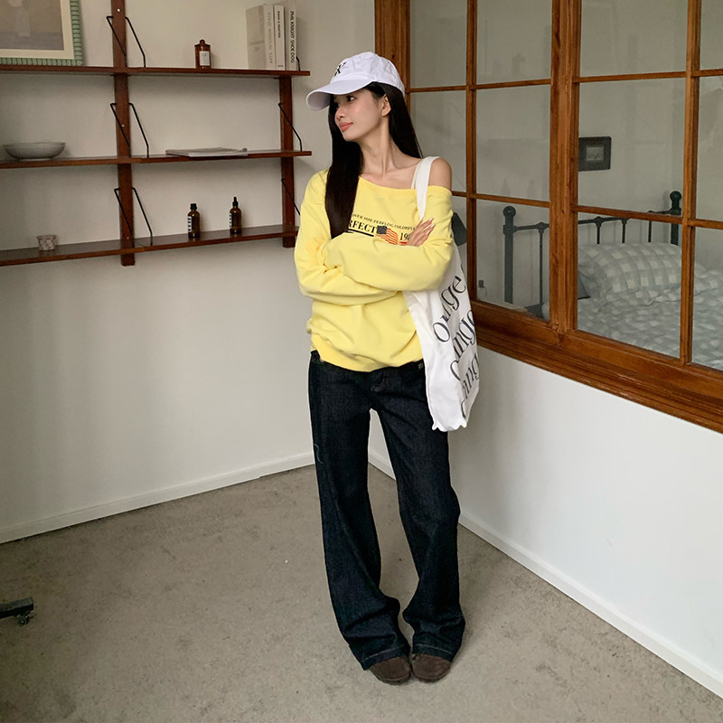 橘子树在哪儿丹宁风微喇牛仔裤女秋季松弛感复古直筒显瘦拖地裤子,淘宝优惠券,粉丝福利购,淘宝优惠卷