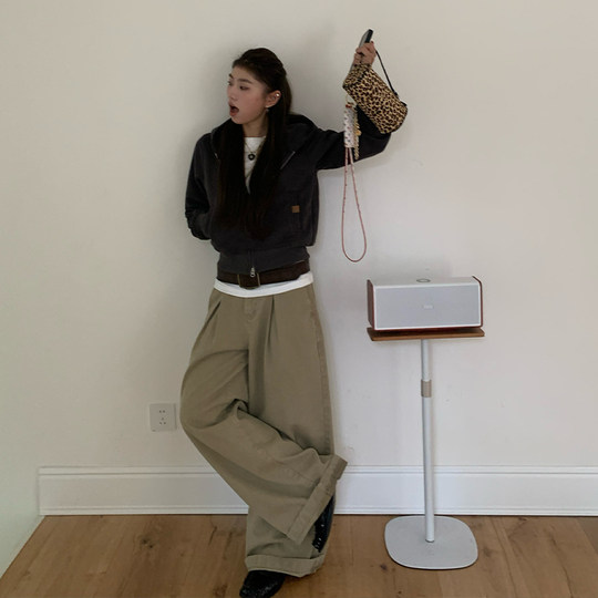 橘子树在哪儿韩系短款连帽卫衣外套女秋季慵懒风休闲百搭长袖上衣