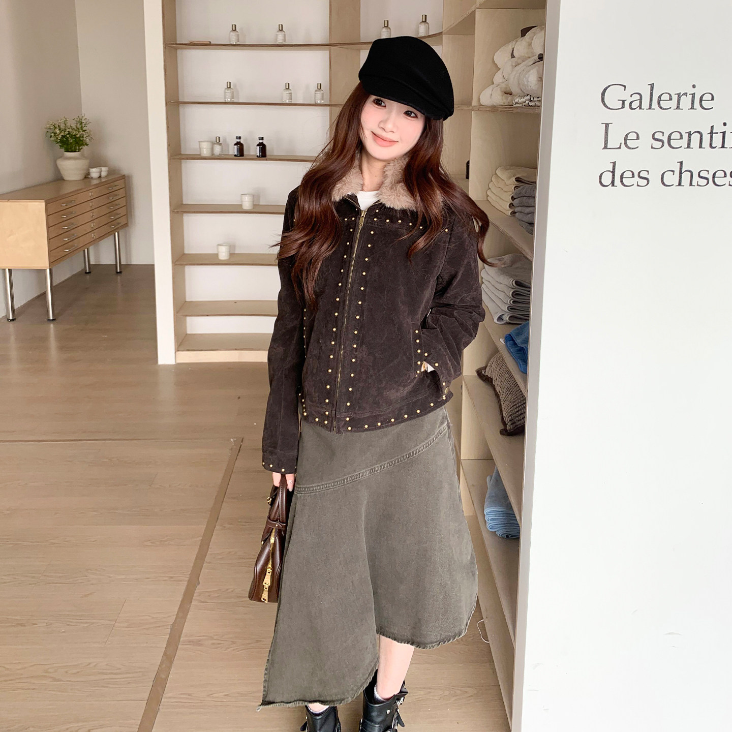 橘子树在哪儿复古麂皮绒短外套女冬季巨好看铆钉保暖修身休闲夹克,淘宝优惠券,粉丝福利购,淘宝优惠卷