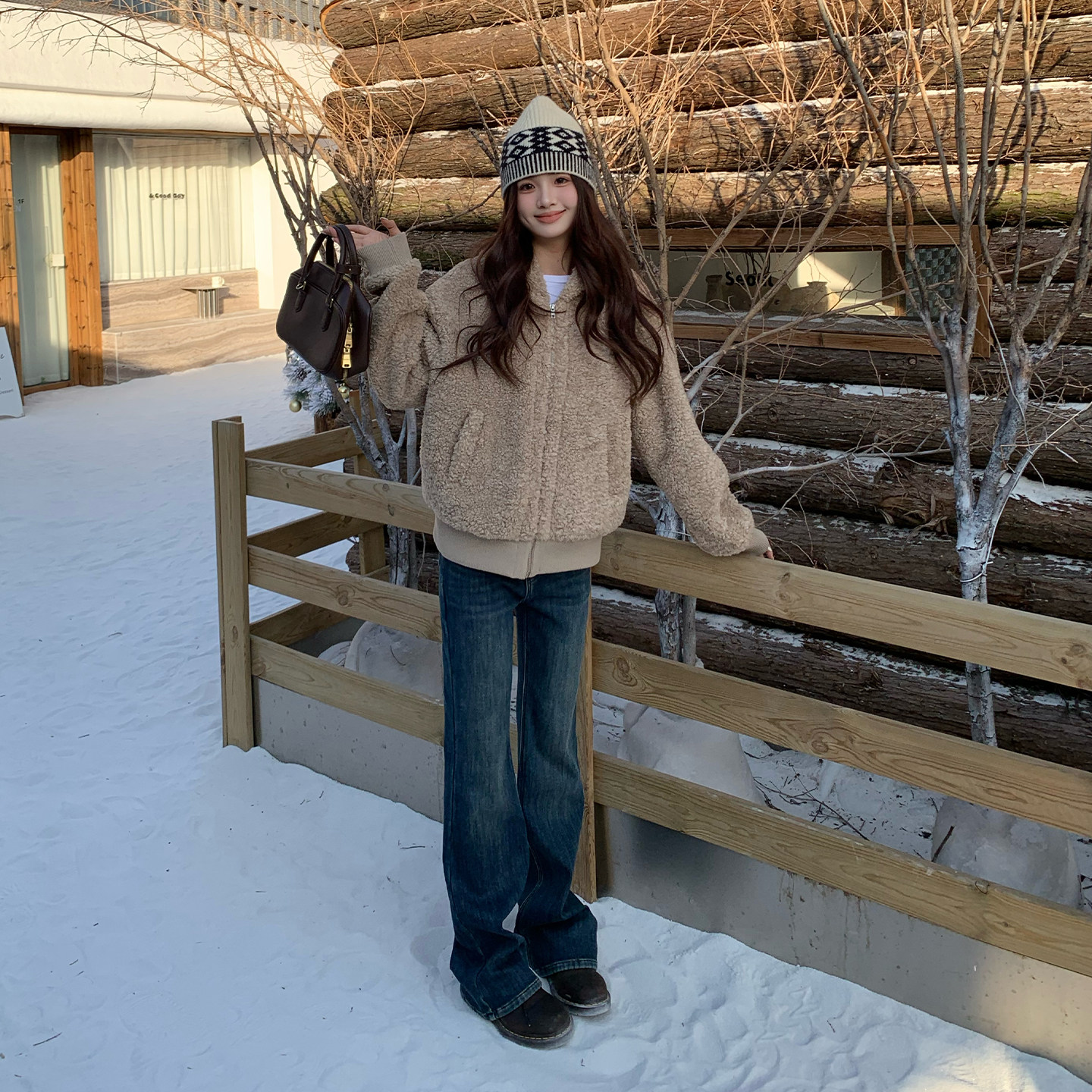 橘子树在哪儿高腰加绒微喇牛仔裤冬季女款设计感弹力显瘦马蹄裤子,淘宝优惠券,粉丝福利购,淘宝优惠卷