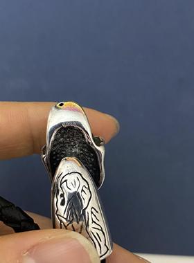 潮流街舞手环925纯银骷髅鬼头