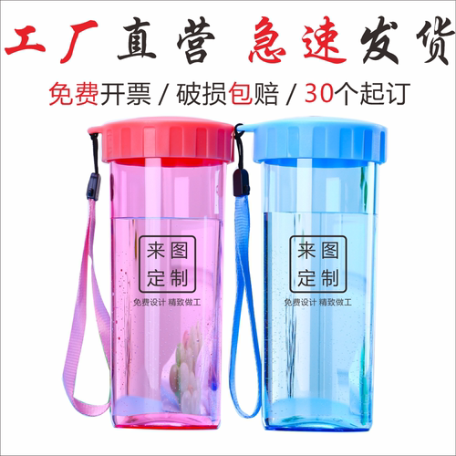 广告杯子定制logo塑料学生托管员工水杯订做批发刻字小礼品开业 - 图0