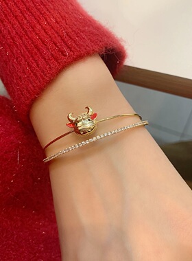 韩国ins小众风新年转运情侣手镯