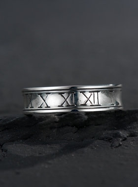 一休老银匠ins风罗马数字戒指