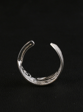 一休高桥吾郎925纯银羽毛戒指