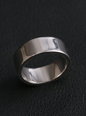 一休老银匠男女纯银点铜平打戒指