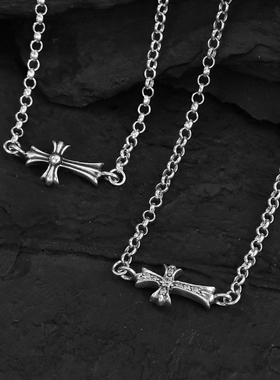 一休老银匠925银十字架项链