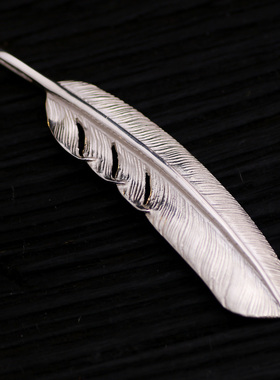 高桥吾郎手工制作纯银羽毛吊坠