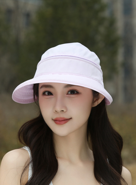 夏季速干防晒太阳帽紫外线户外可折叠渔夫帽骑车遮阳帽运动多巴胺