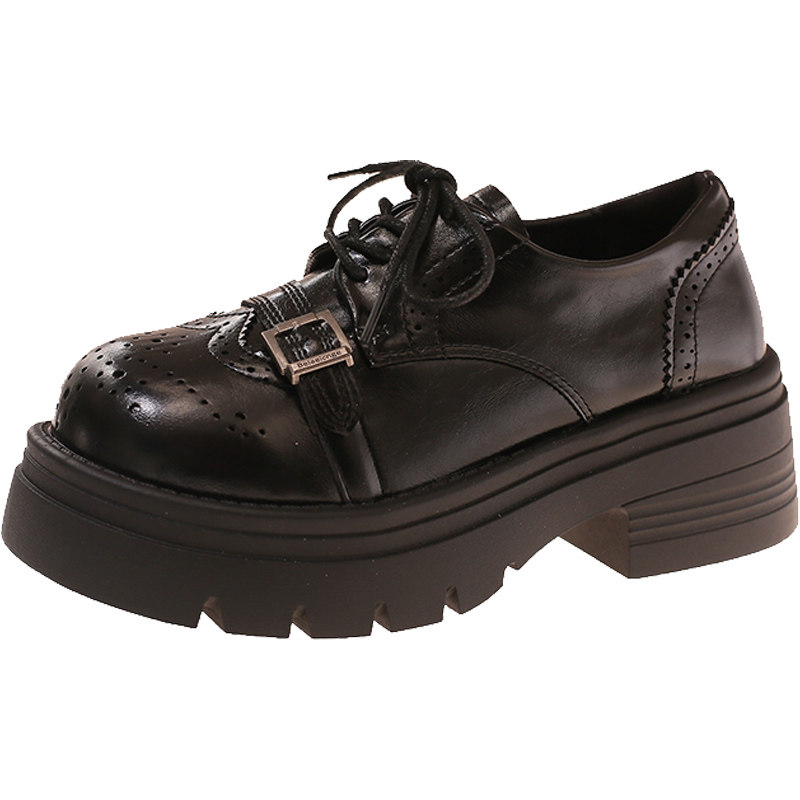 英伦风系带小皮鞋女2026年春季新款厚底增高乐福鞋小个子洋气单鞋,淘宝优惠券,粉丝福利购,淘宝优惠卷