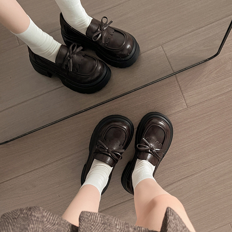 复古厚底乐福鞋女2026年春季新款学院风圆头小皮鞋增高配裙子单鞋,淘宝优惠券,粉丝福利购,淘宝优惠卷