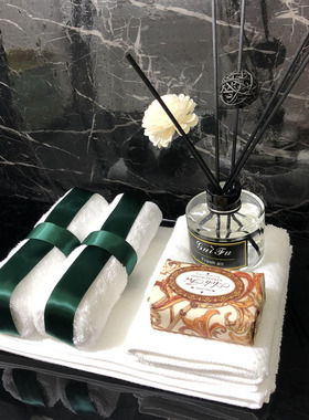 展厅纯白小方巾卫浴店软装饰摆件