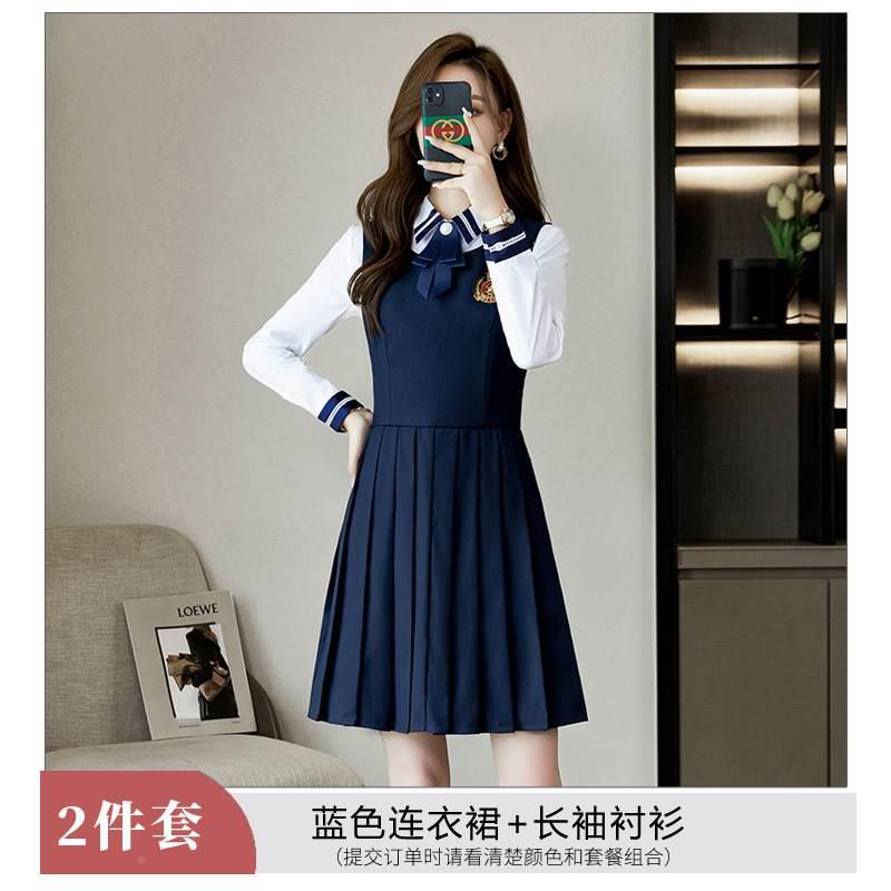 AL77277英伦中院风校学服套装高学生制女百褶裙服技校班服幼师西-图0