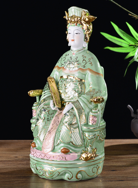 陶瓷泰山奶奶老母手工艺品神像