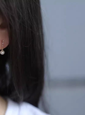 珍珠耳钉耳环925纯银气质女