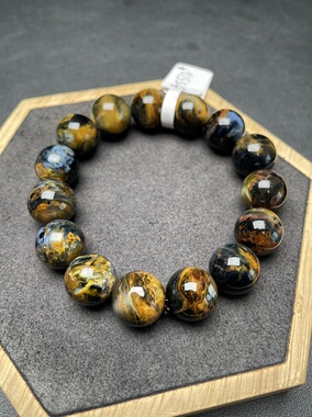 天然水晶彼得石手链三色彩红黄蓝纳米比亚猫眼手串水晶男女星空