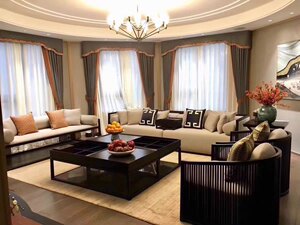 新中式实木沙发组合高端鸡翅木现代简约客厅曲美样板房民宿家具