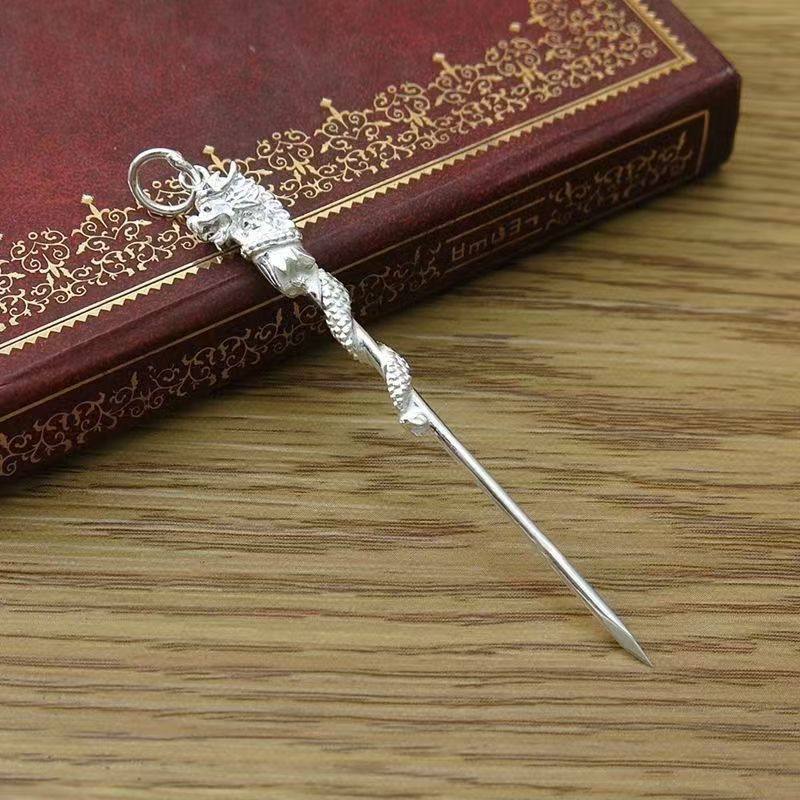 【大优惠】香港银色盘龙摆件吉祥大气高格调便携桌面摆件耳勺,淘宝优惠券,粉丝福利购,淘宝优惠卷