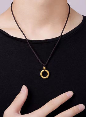 今日【大捡漏】正品纯黄金色吊坠如意金箍吊坠520七夕节礼物情侣