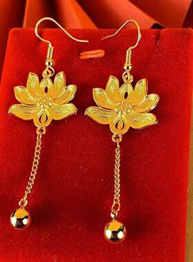 2026新款金色莲花耳钩