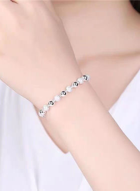 今日【大捡漏】纯银色手链光砂手链女银色久不掉色转运链手链礼物