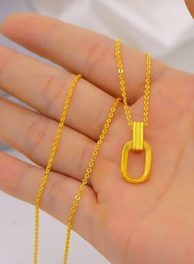 冷淡风双环几何锁骨链