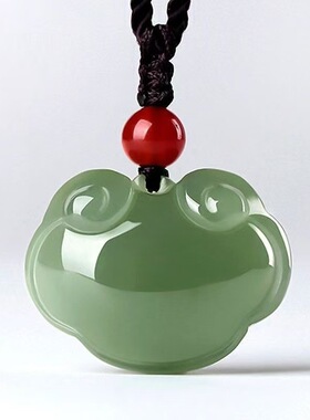 和田白玉平安锁如意锁宝宝长命锁吊坠女玉坠项链玉石挂件儿童玉锁