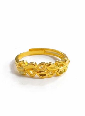 心心相印金色爱心戒指