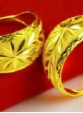 批发中老年双层叶子金耳环圆形耳扣耳环 镀金女士复古沙金耳环女