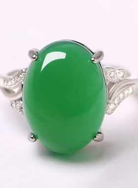 简约高贵绿石男女通用戒指