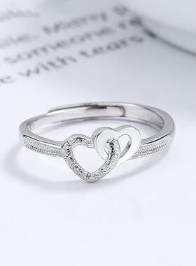 锌合金戒指银色女款光沙