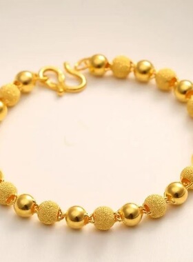 光沙金磨砂珠手链5506