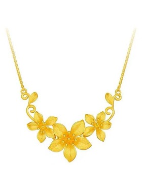 新款幸福花嫁金色花朵项链