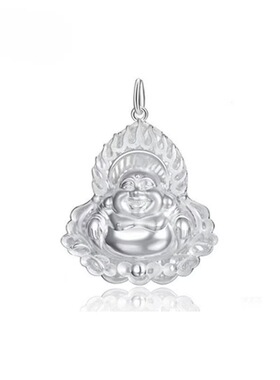 银色火焰佛项链保平安