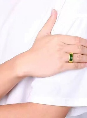 金色简约男戒开口可调